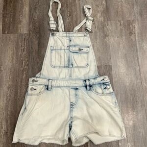 Mossimo Denim Acid Washed Women’s Short Overalls Size Small